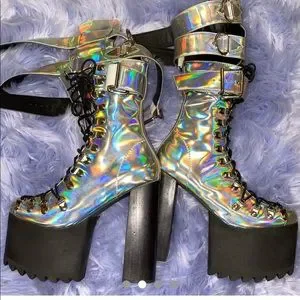 【DOLLS KILL】CURRENT MOOD Utopia Chelsea Boots Platform Vegan Leather Ankle Chelsea Boots Current Mood